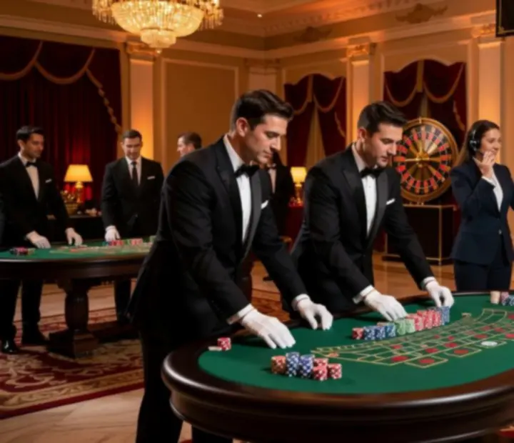 Équipe Meilleur Guidetop en action pendant un gala, entre installation et accueil des invités
