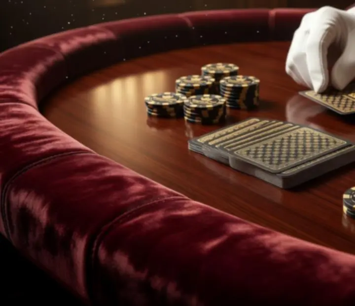 Table de jeu événementielle factice dressée pour une soirée d'entreprise